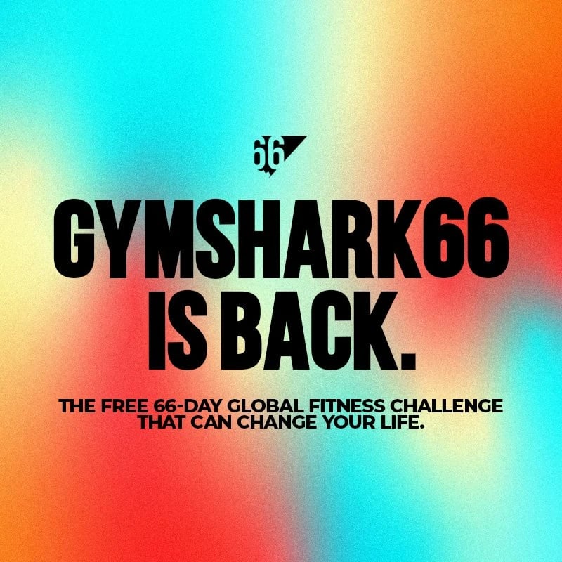 Gymshark66 poster announcing the free 66-day global fitness challenge