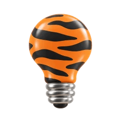 Tiger with a lightbulb