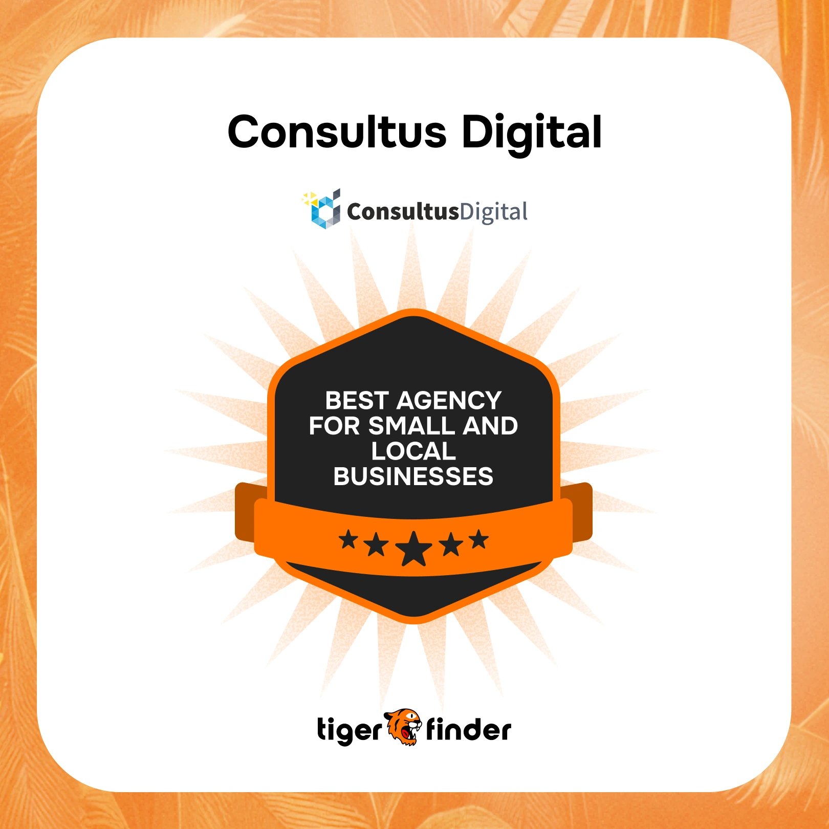 Badge naming Consultus Digital best agency for small and local businesses in Canada 2026