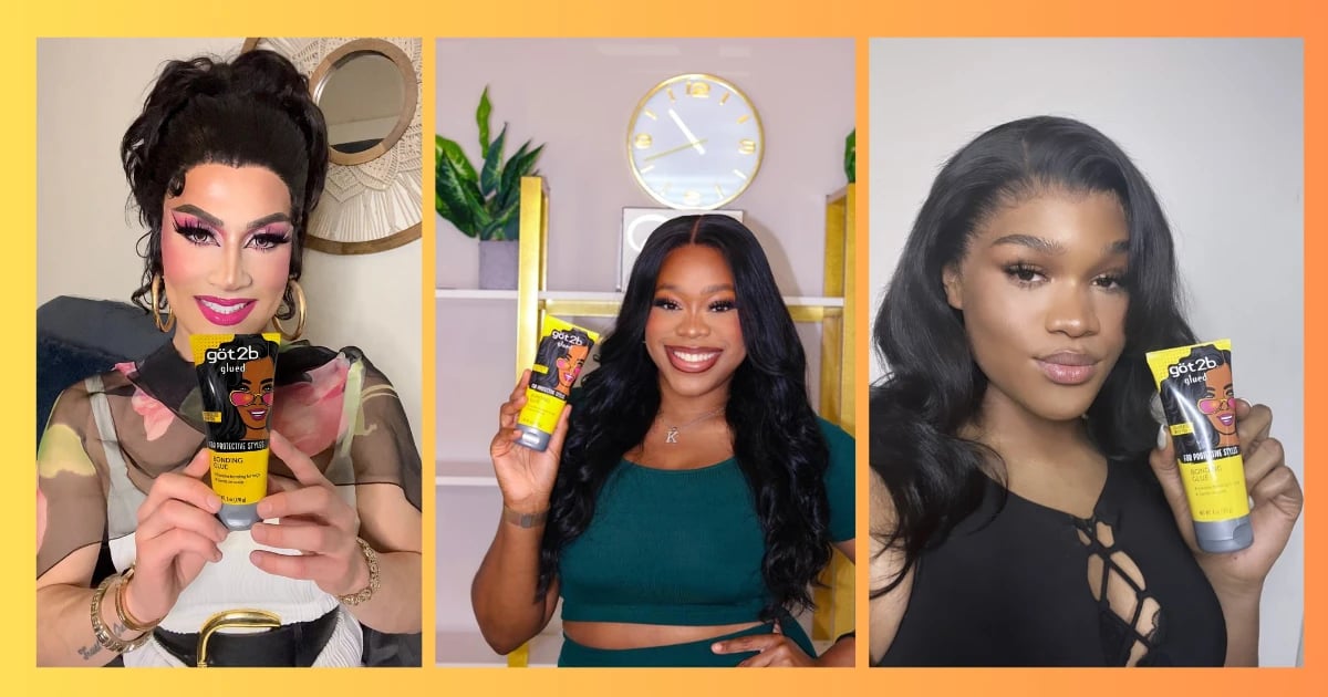 Three Nativa influencers holding got2b Glued bonding glue in wig-application posts for the multicultural got2b Wig Campaign