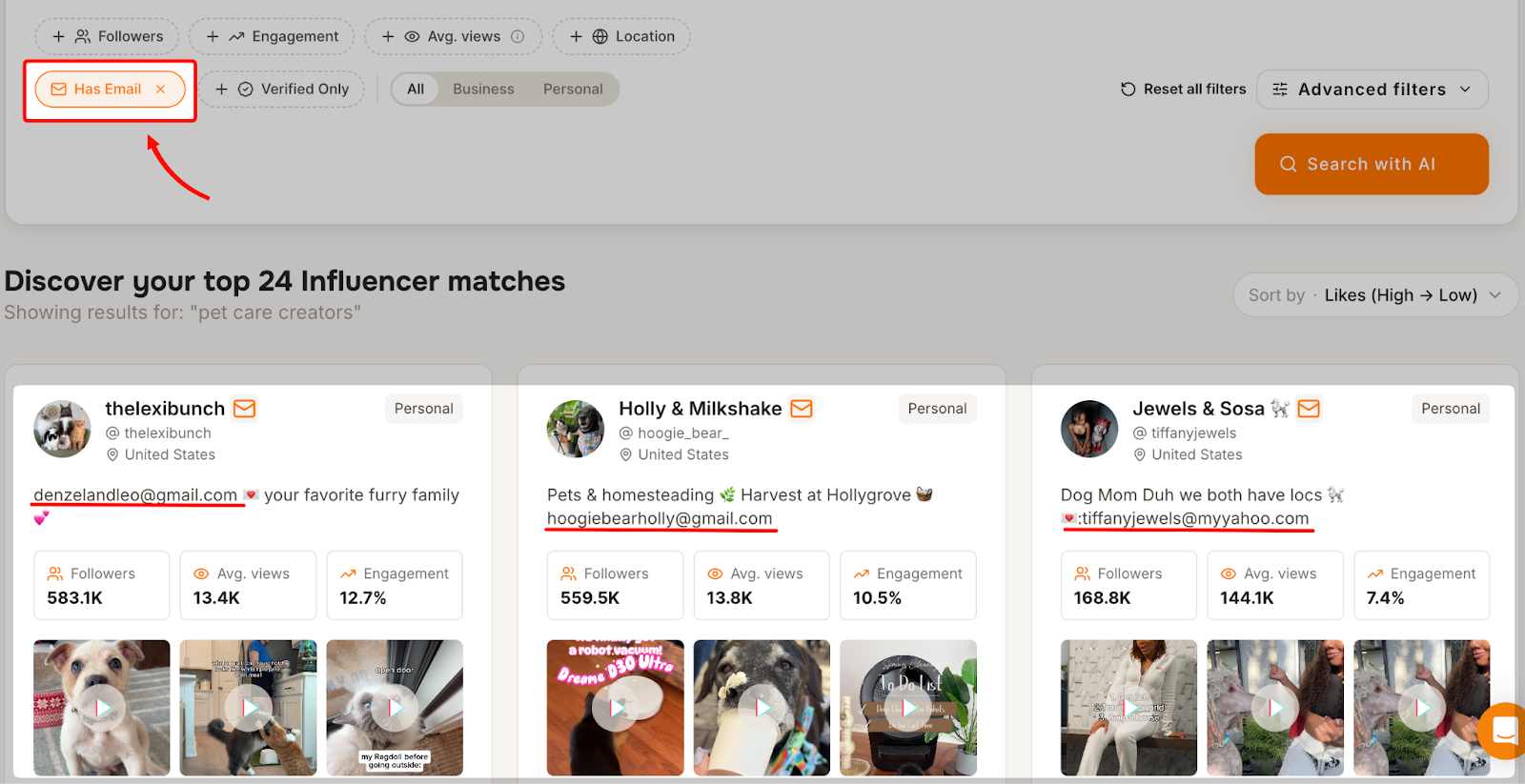 Tiger Finder the research with email 