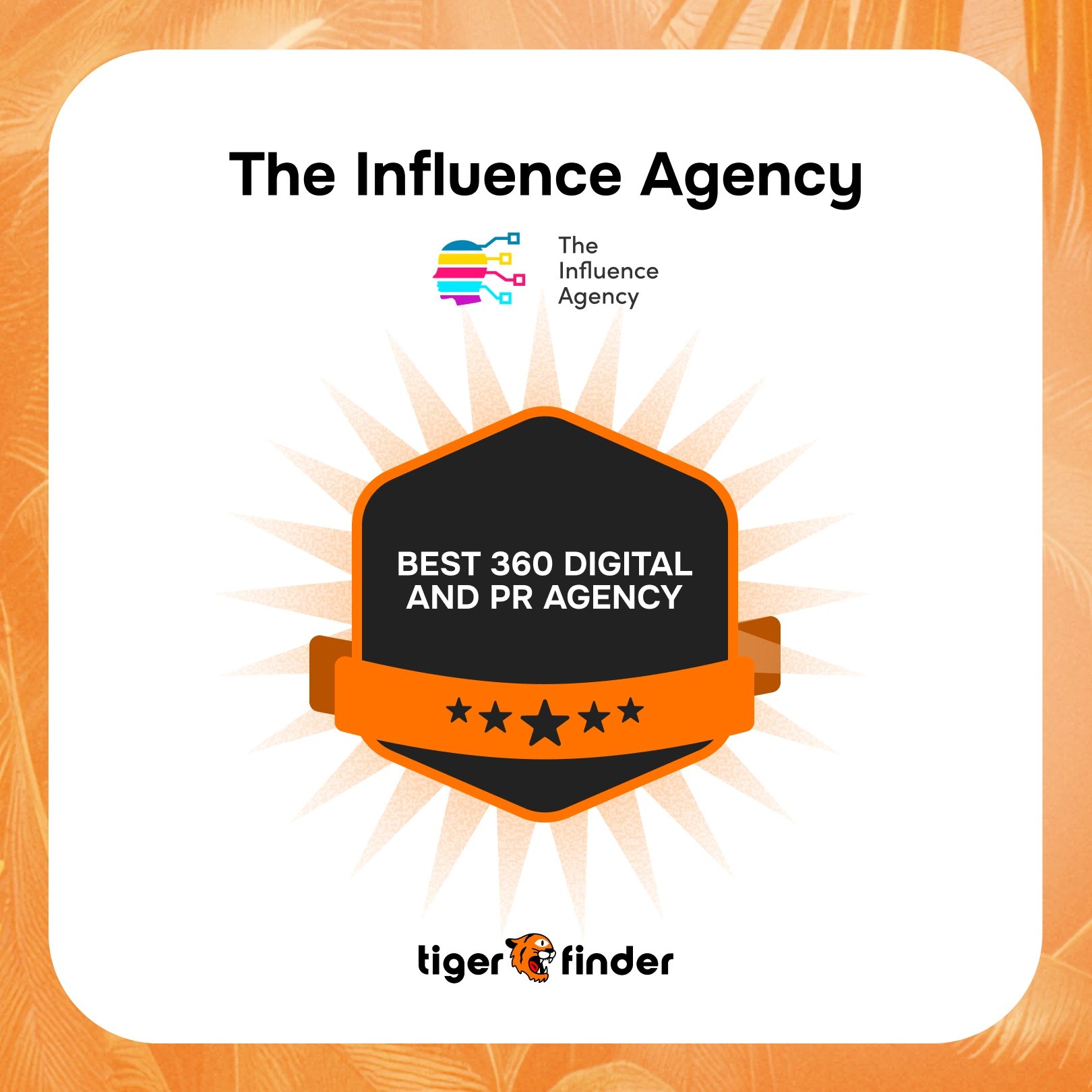 Badge naming The Influence Agency best 360 digital and PR agency in Canada 2026