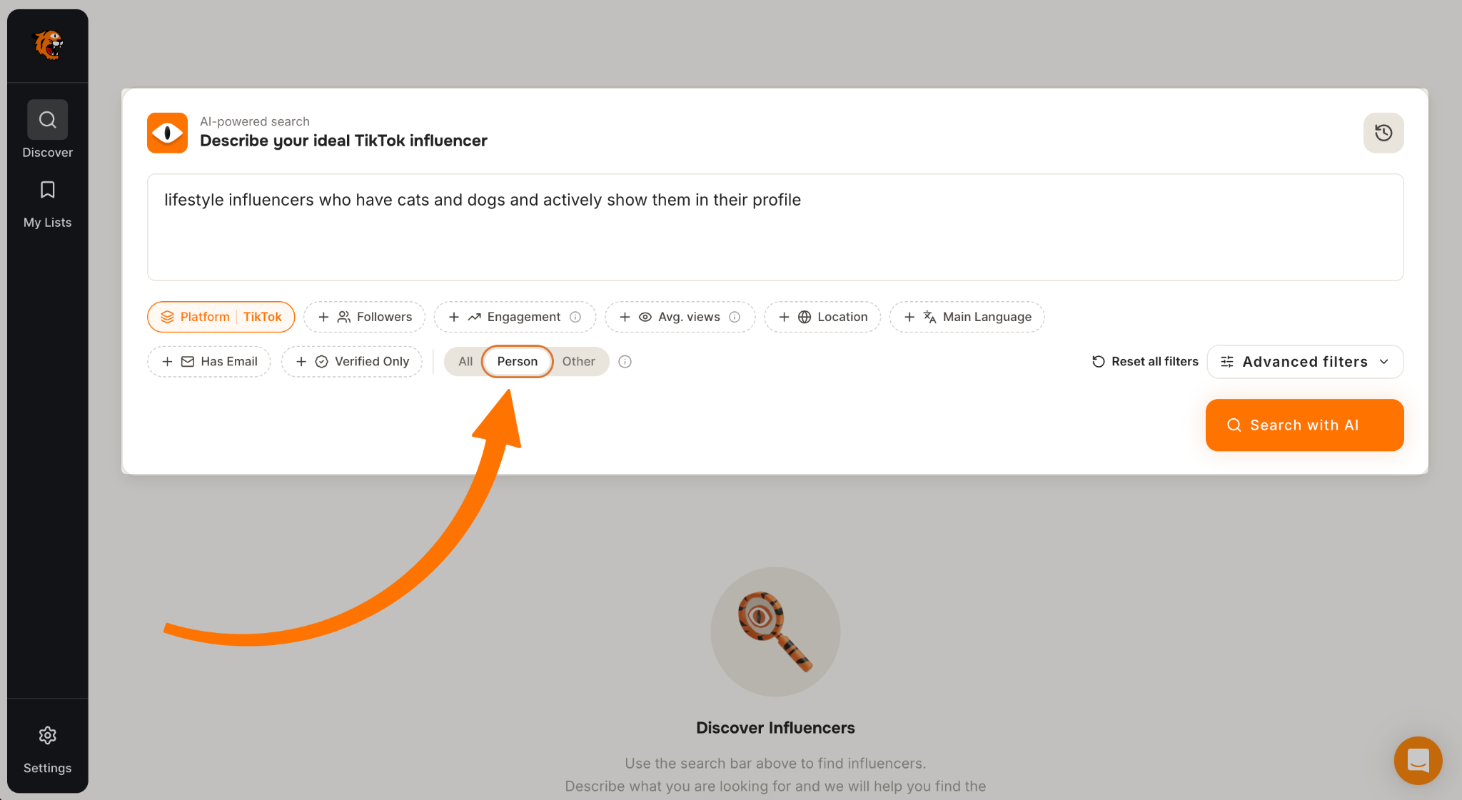 tiger finder ai profile classifier