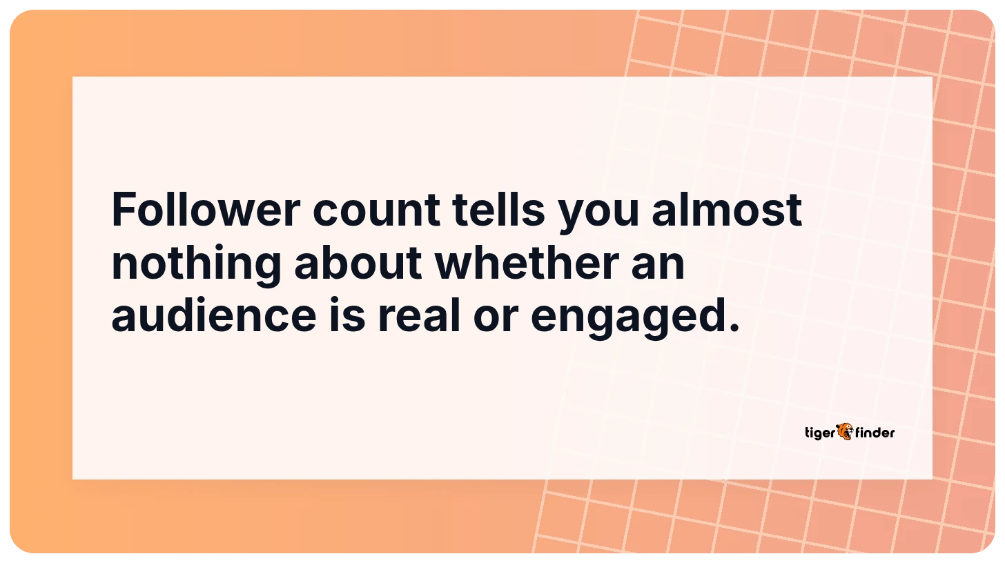 Engagement rate compared with follower count when vetting TikTok creators