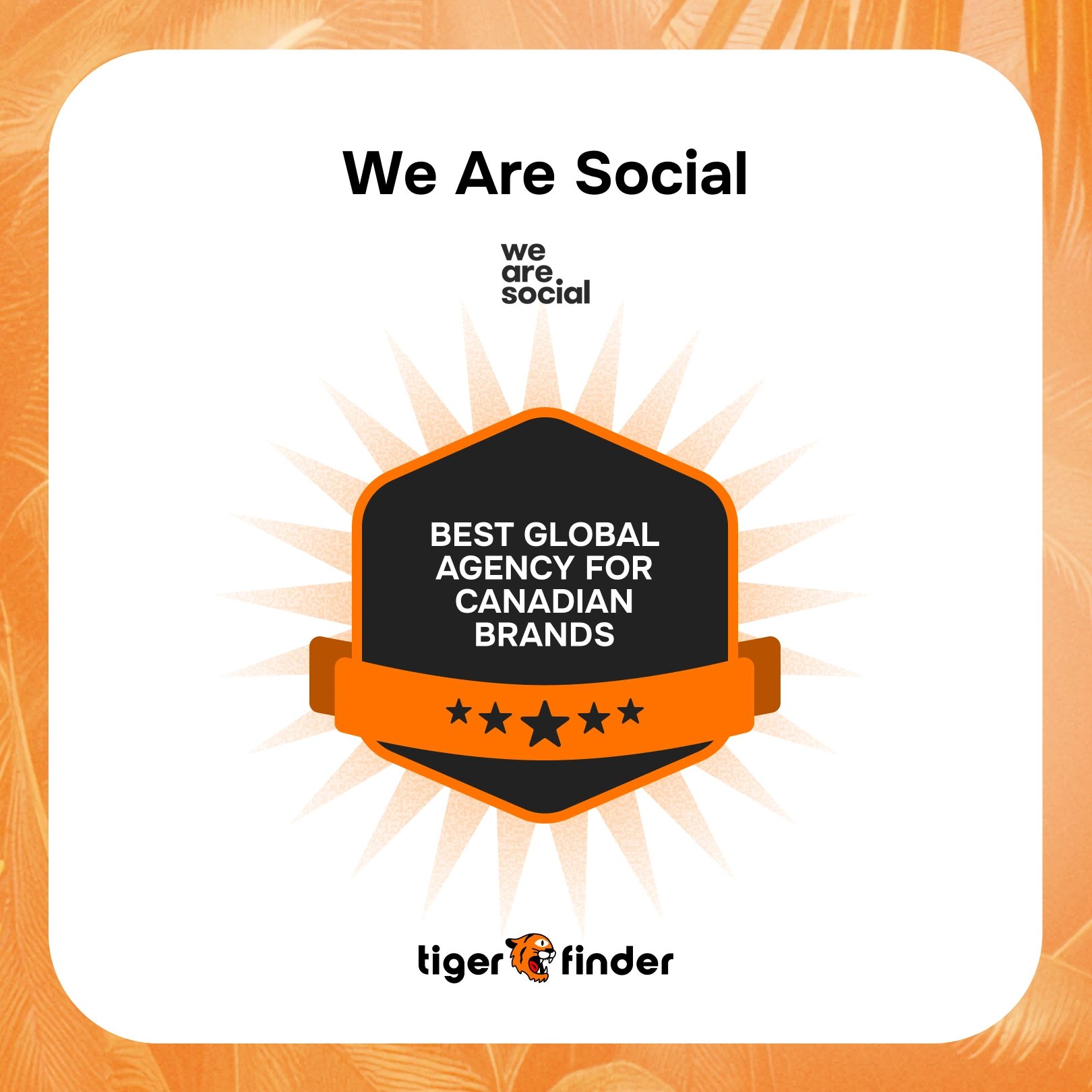Badge naming We Are Social best global agency for Canadian brands in 2026