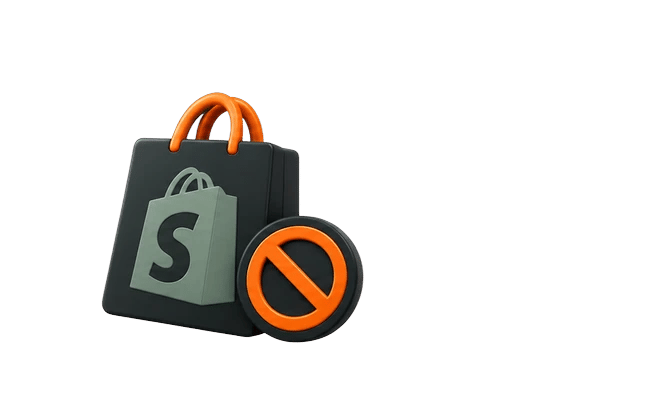 Shopify bag with a no sign